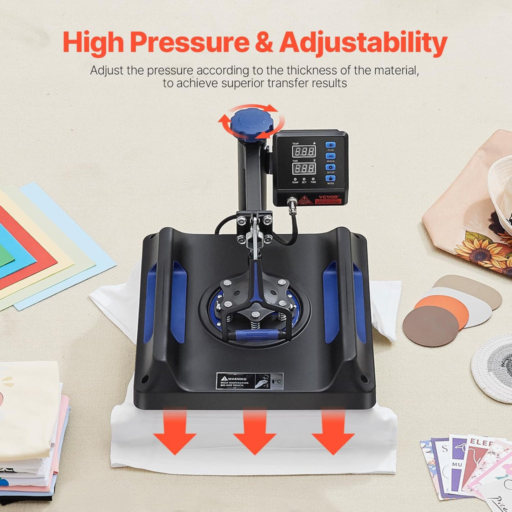 SucceBuy Combo Heat Press Machine 5/6/8 in 1 30*38CM 38*38CM Muntifunctional Sublimation Printer Transfer Mug Hat Plate T-Shirt