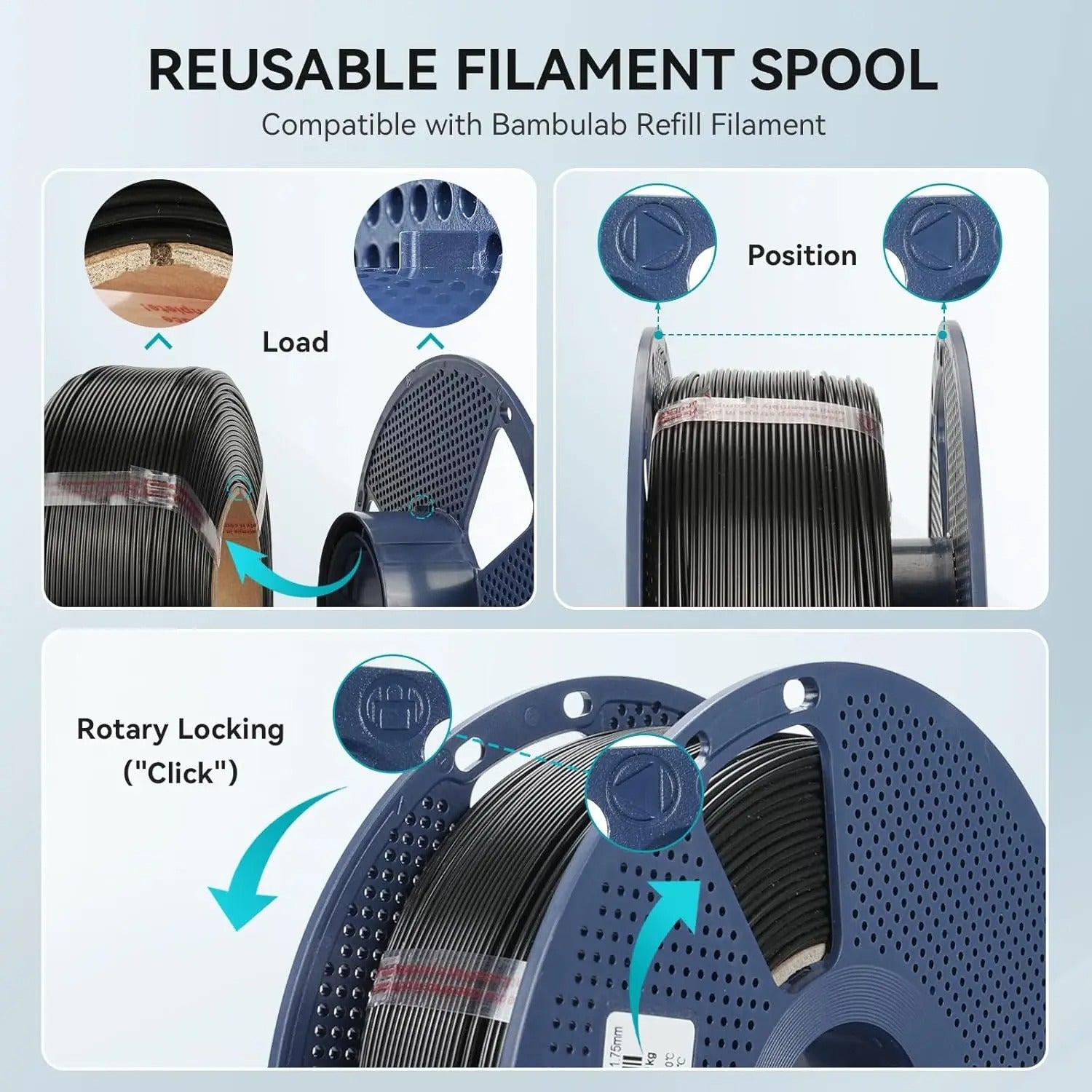 SUNLU PETG 3D Filament 1KG 3 Rolls 1.75mm +/-0.02MM 3D Printing Filament Neatly Wound Filament Vacuum Packing Fast Shipping