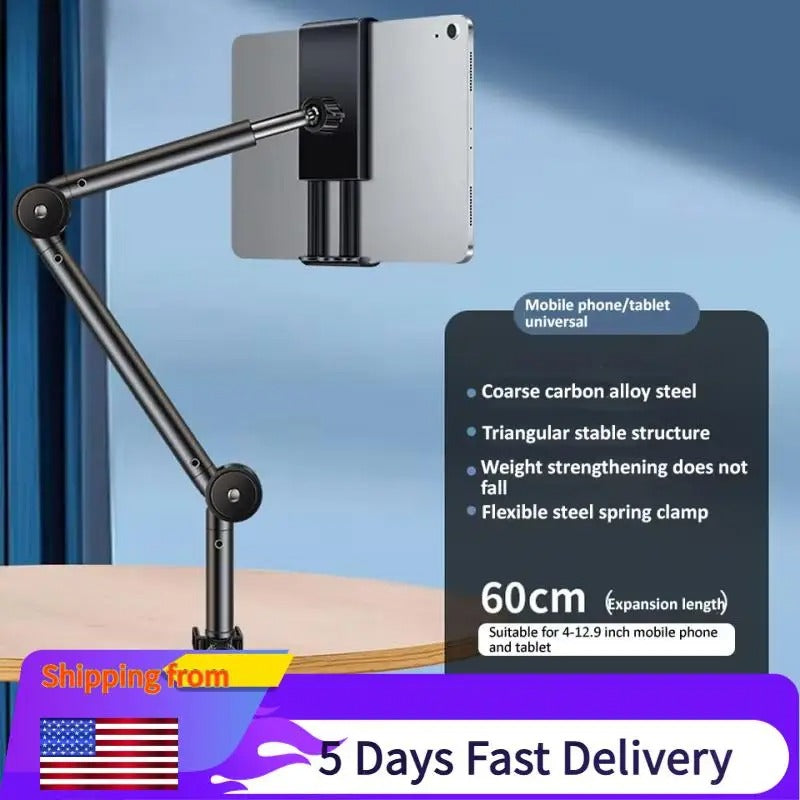 100cm Tablet Mount Holder For Bed Desk Phone Holder Flexible Long Arm Clamp Tablet Stand For iPad Samsung Xiaomi 4.7-11 inch