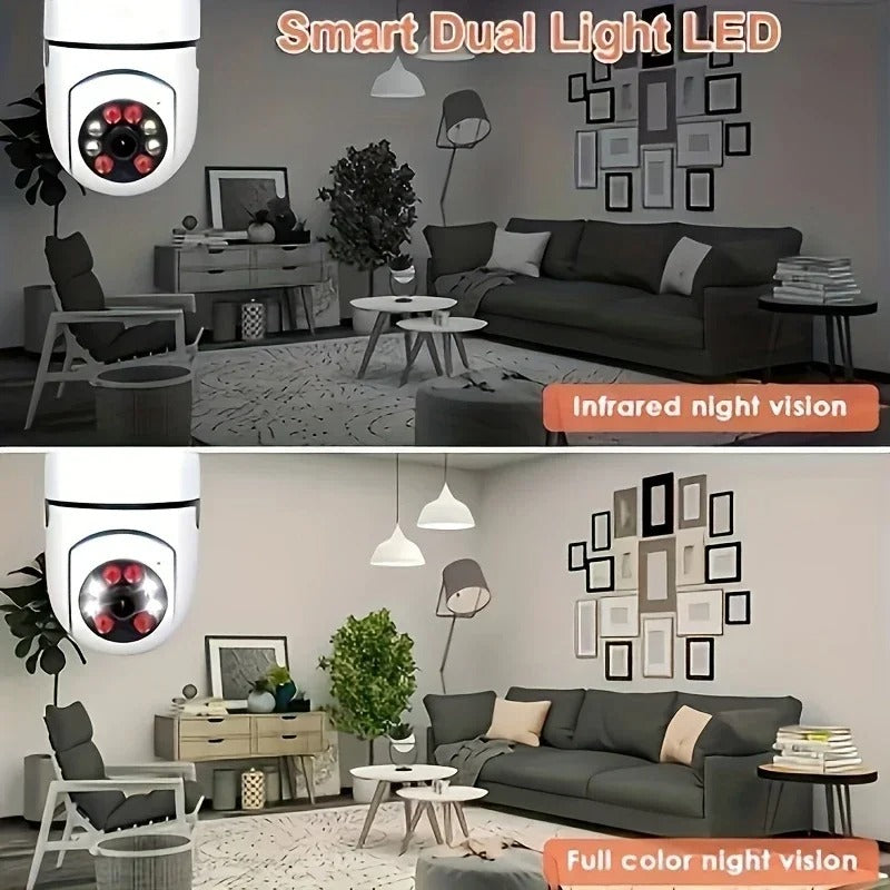 Ease Life APP-Light Bulb Security Cameras Outdoor Wireless WiFi Camera 5GHz, 360 Degree, E27 Light Socket Screw In Securi